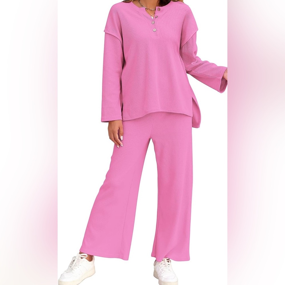 2 pc Trendy 2 Pc Waffle Knit Set Size Small